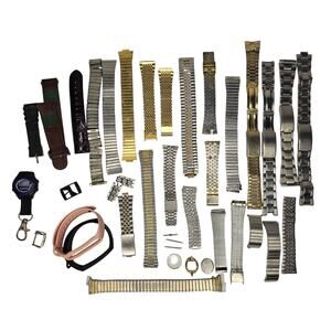 1.5 Pounds Watch Band Bundle Lot DIY Craft Project Repair Steampunk Vintage